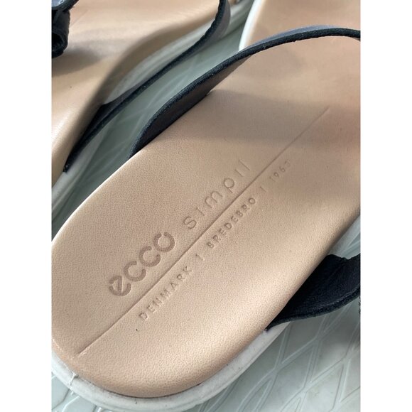 Ecco Simpil Strappy Sandals Size 6.5 Toe Loop Comfort Flats Snakeskin Multicolor - Picture 5 of 8